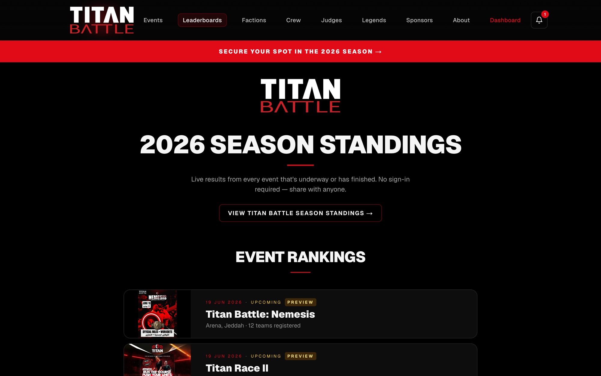 TITAN BATTLE — Live, shareable leaderboards — no sign-in required